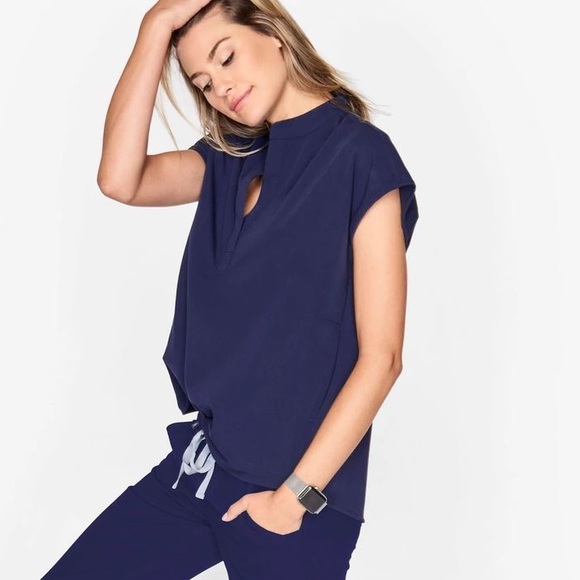 Figs Tops - NWT FIGS Rafaela Oversized Scrub Top™ in Navy